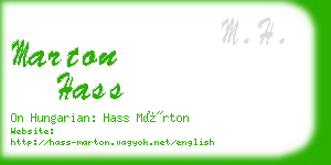 marton hass business card